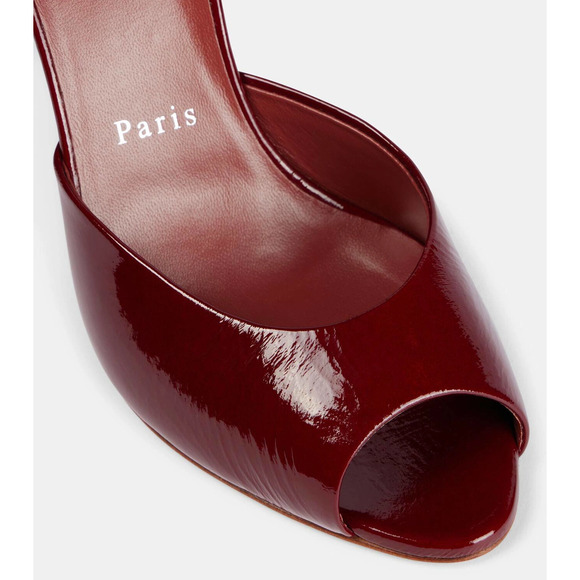 Christian Louboutin Me Dolly 85 Brownie Red Backless Sandal Mule Heel Pump 40 - Picture 5 of 13